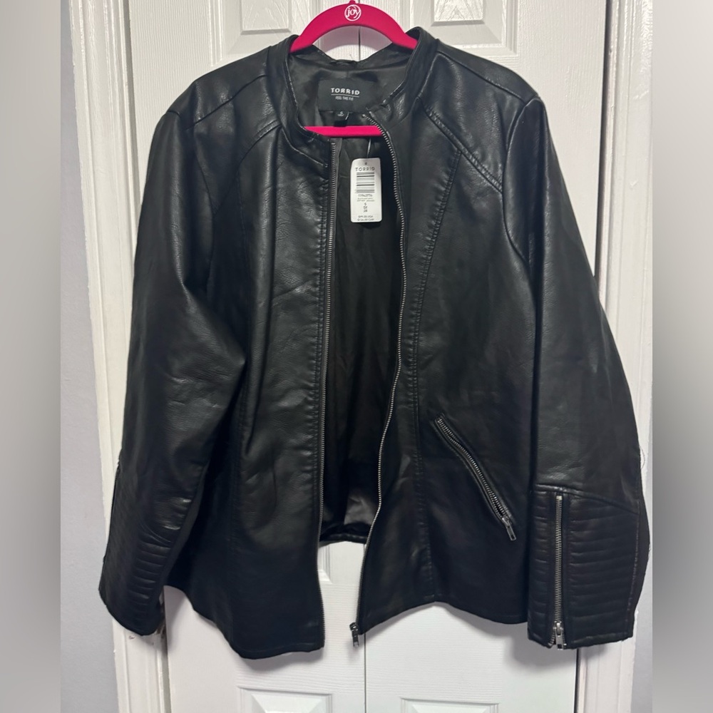 Torrid Black Faux Leather Moto Jacket